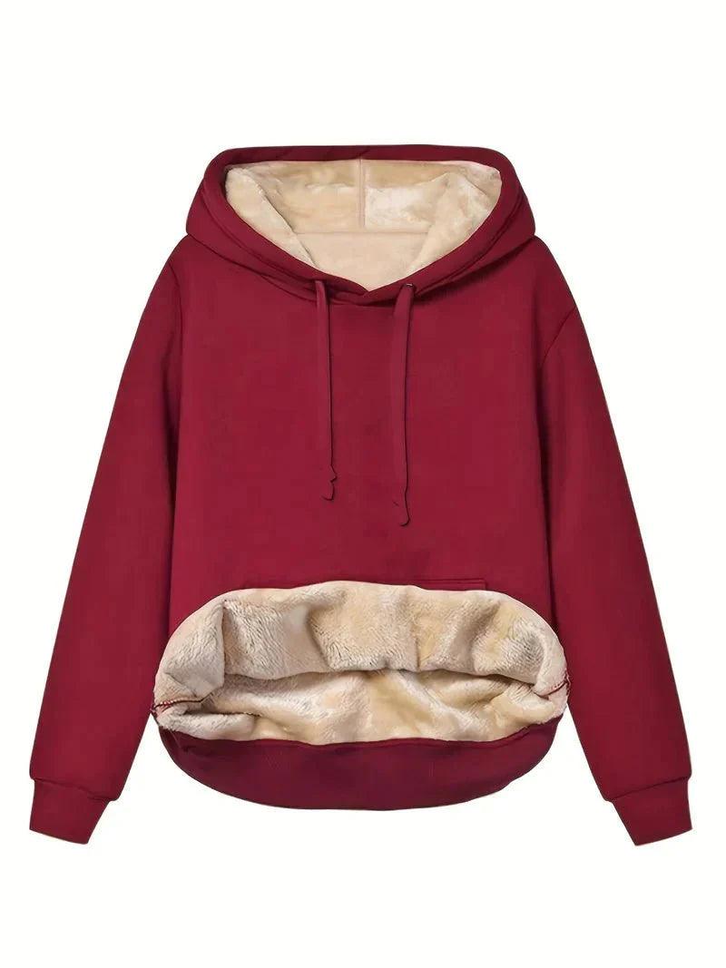 Womens Cozy Fleece-Lined Hoodie with Spacious Kangaroo Pocket - Rebooters