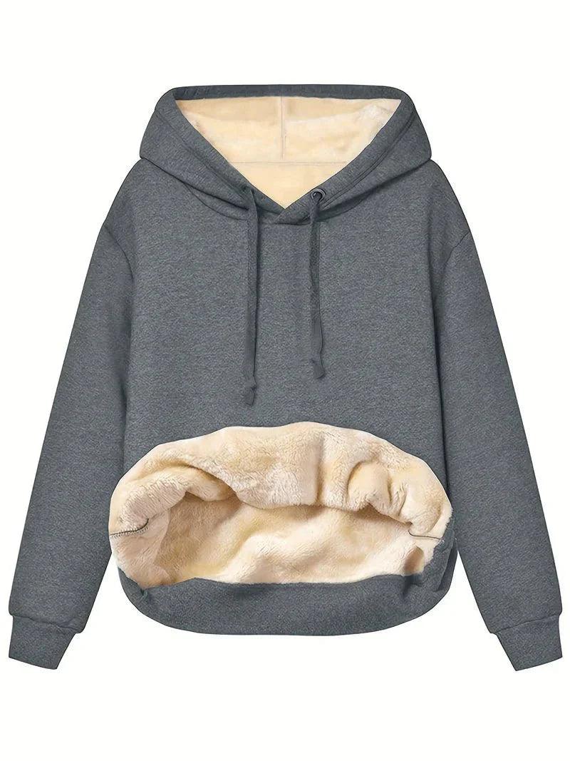 Womens Cozy Fleece-Lined Hoodie with Spacious Kangaroo Pocket - Rebooters