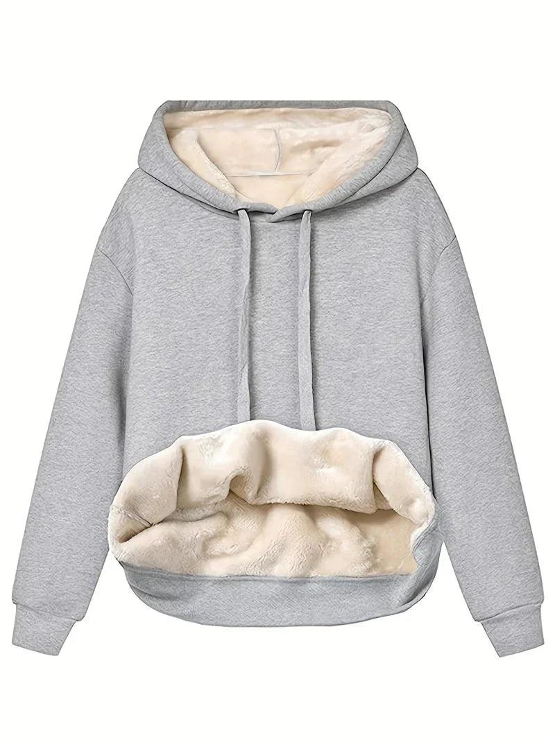 Womens Cozy Fleece-Lined Hoodie with Spacious Kangaroo Pocket - Rebooters