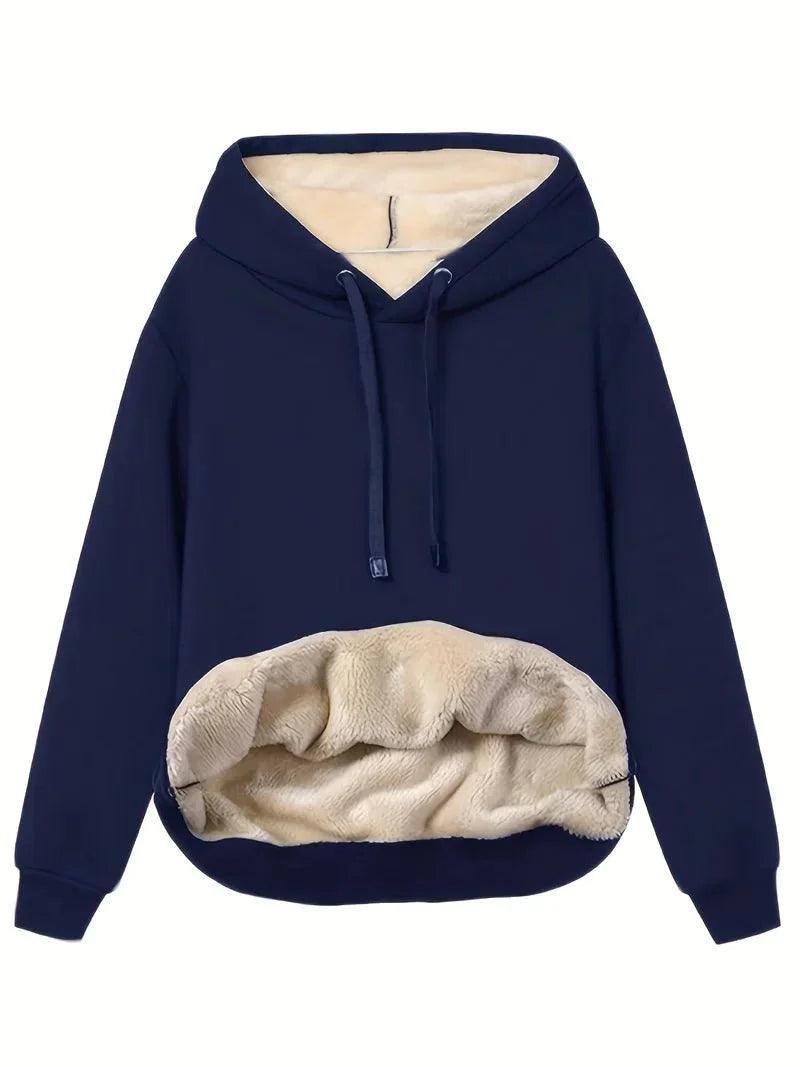 Womens Cozy Fleece-Lined Hoodie with Spacious Kangaroo Pocket - Rebooters