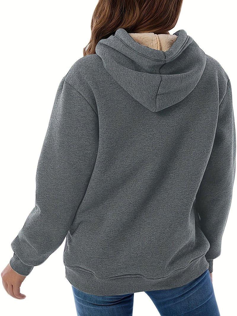 Womens Cozy Fleece-Lined Hoodie with Spacious Kangaroo Pocket - Rebooters