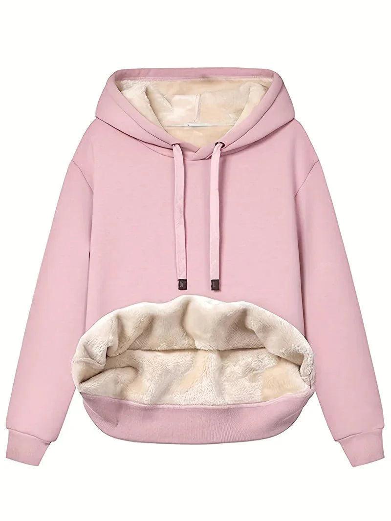 Womens Cozy Fleece-Lined Hoodie with Spacious Kangaroo Pocket - Rebooters