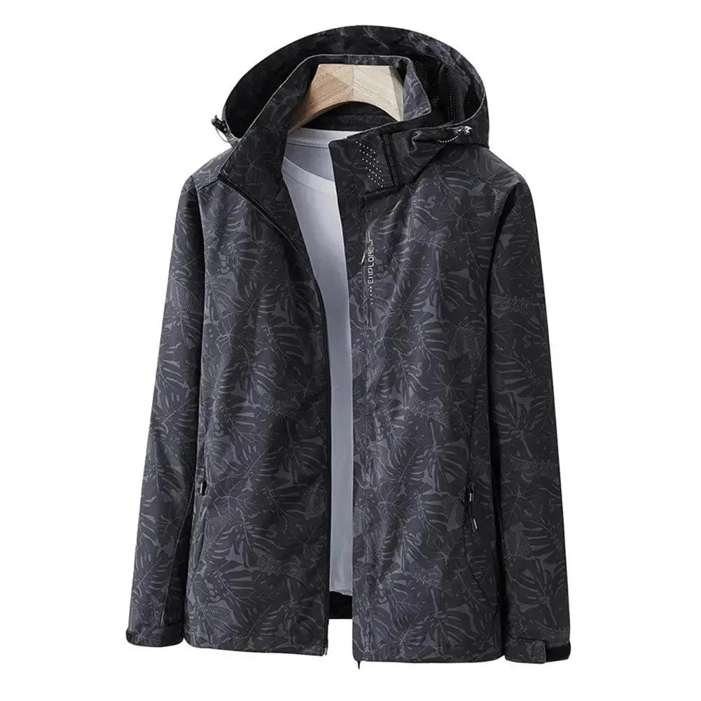 Womens Chic Floral Hooded Windbreaker for Effortless Style - Rebooters