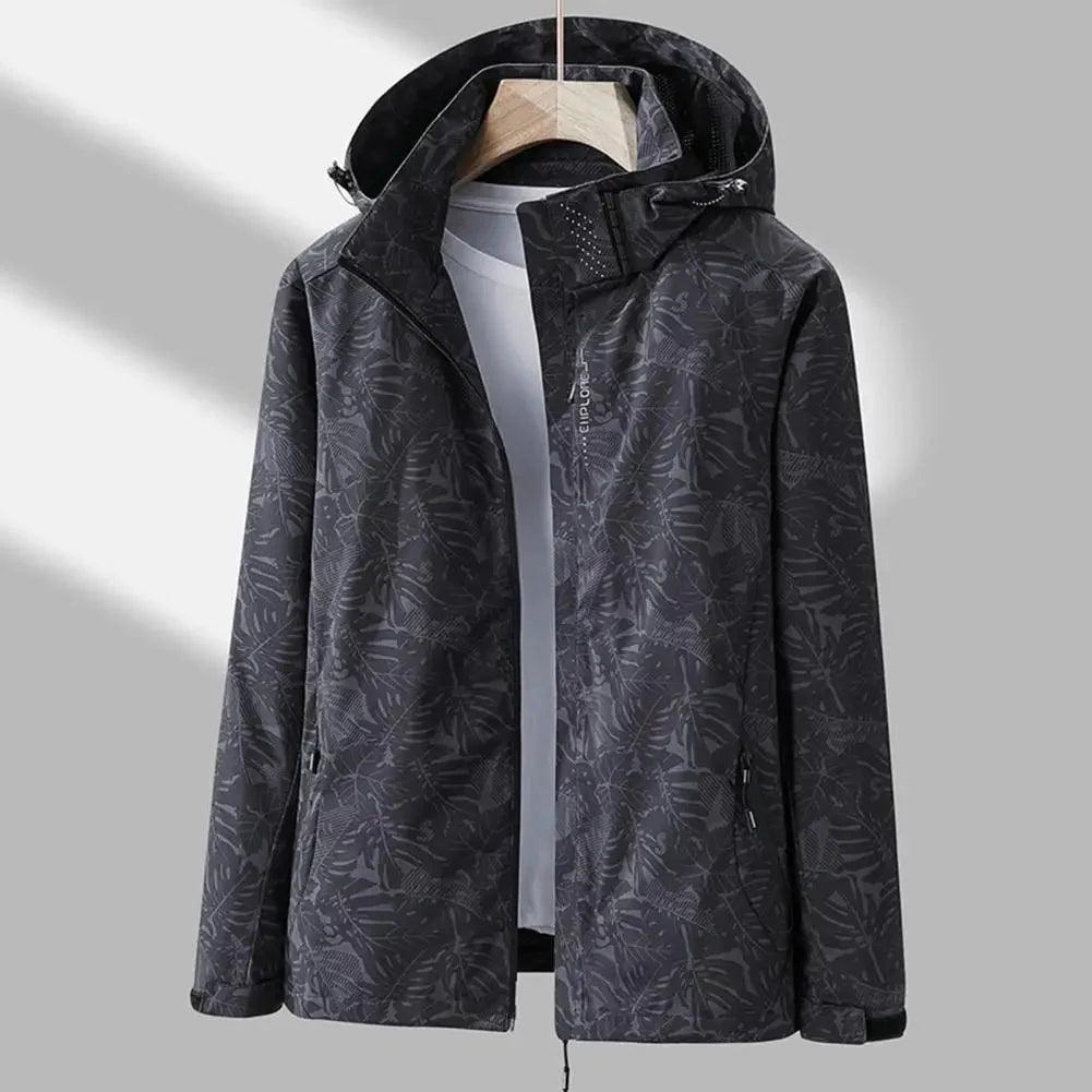 Womens Chic Floral Hooded Windbreaker for Effortless Style - Rebooters