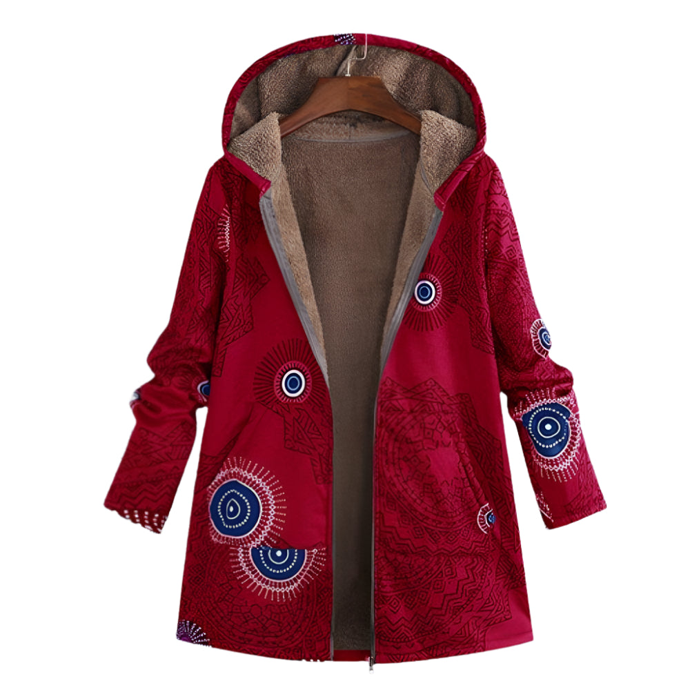 Womens Chic Floral Hooded Winter Coat for Stylish Warmth - Rebooters