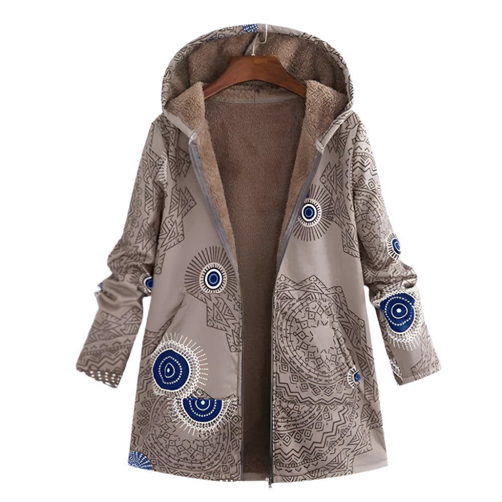 Womens Chic Floral Hooded Winter Coat for Stylish Warmth - Rebooters