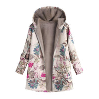 Womens Chic Floral Hooded Winter Coat for Stylish Warmth - Rebooters