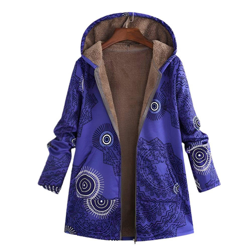 Womens Chic Floral Hooded Winter Coat for Stylish Warmth - Rebooters