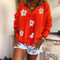 Womens Charming Floral Knit Cardigan for Effortless Style - Rebooters