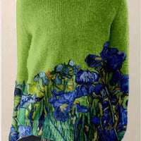 Womens Charming Floral Knit Sweater for Effortless Style - Rebooters