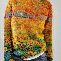 Womens Charming Floral Knit Sweater for Effortless Style - Rebooters