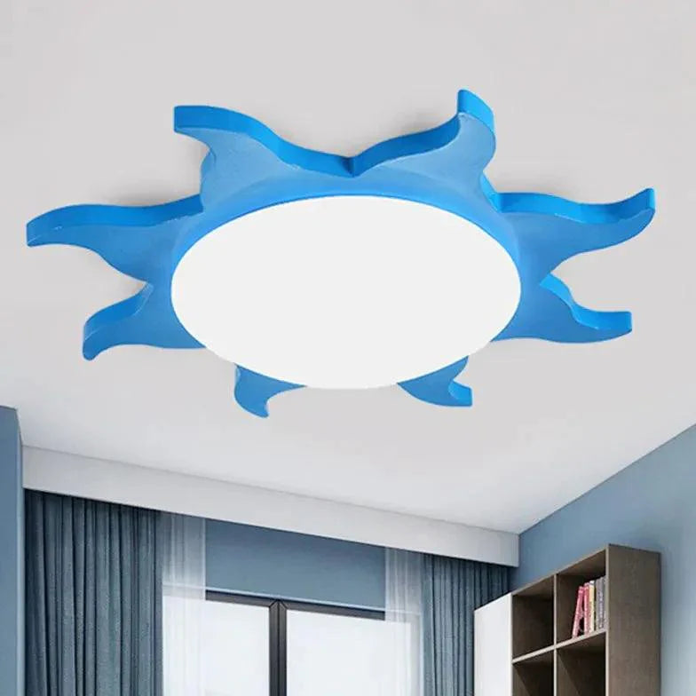 Multi-Color Sunflower Shaped Bedroom Ceiling Light Fixture - Rebooters