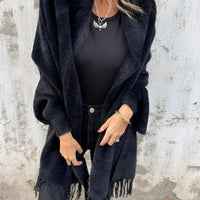 Womens Chic Fringed Open-Front Cardigan for Stylish Layers - Rebooters