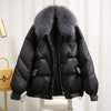 Womens Luxurious Fur-Collared Puffer Jacket for Winter Style - Rebooters