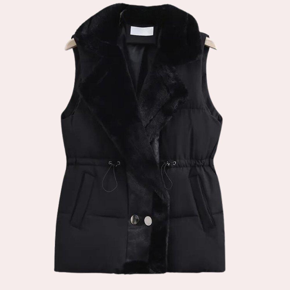 Womens Luxurious Fur-Collared Puffer Vest for Ultimate Warmth - Rebooters