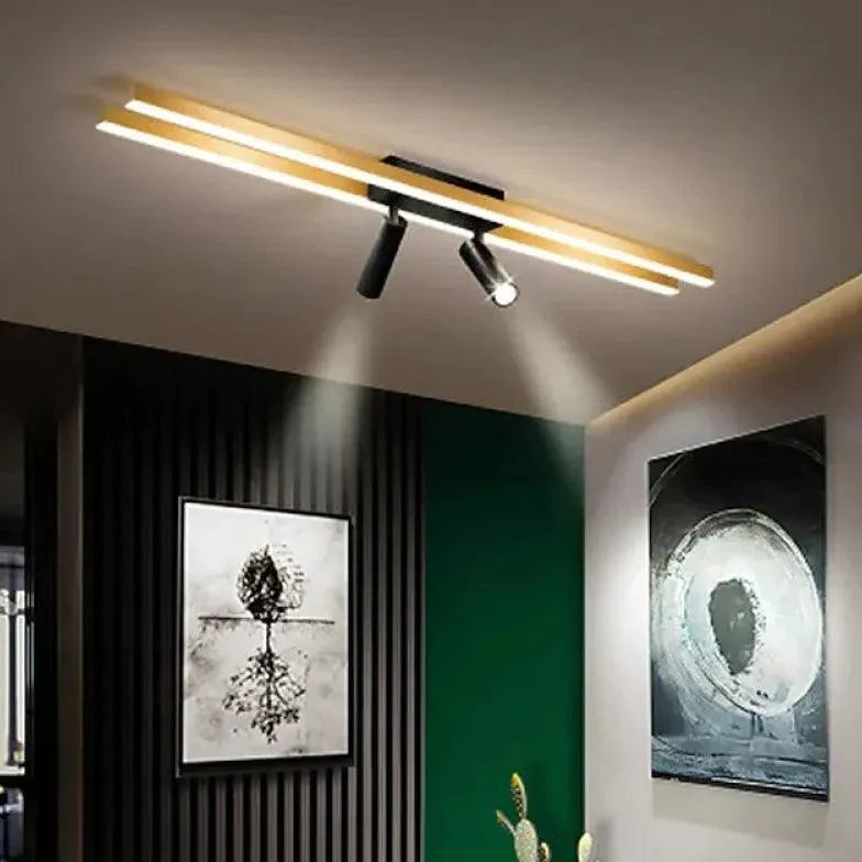 Linear LED Track Gold Ceiling Light for Modern Spaces - Rebooters