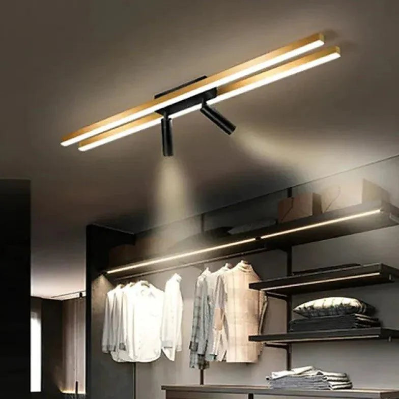 Linear LED Track Gold Ceiling Light for Modern Spaces - Rebooters