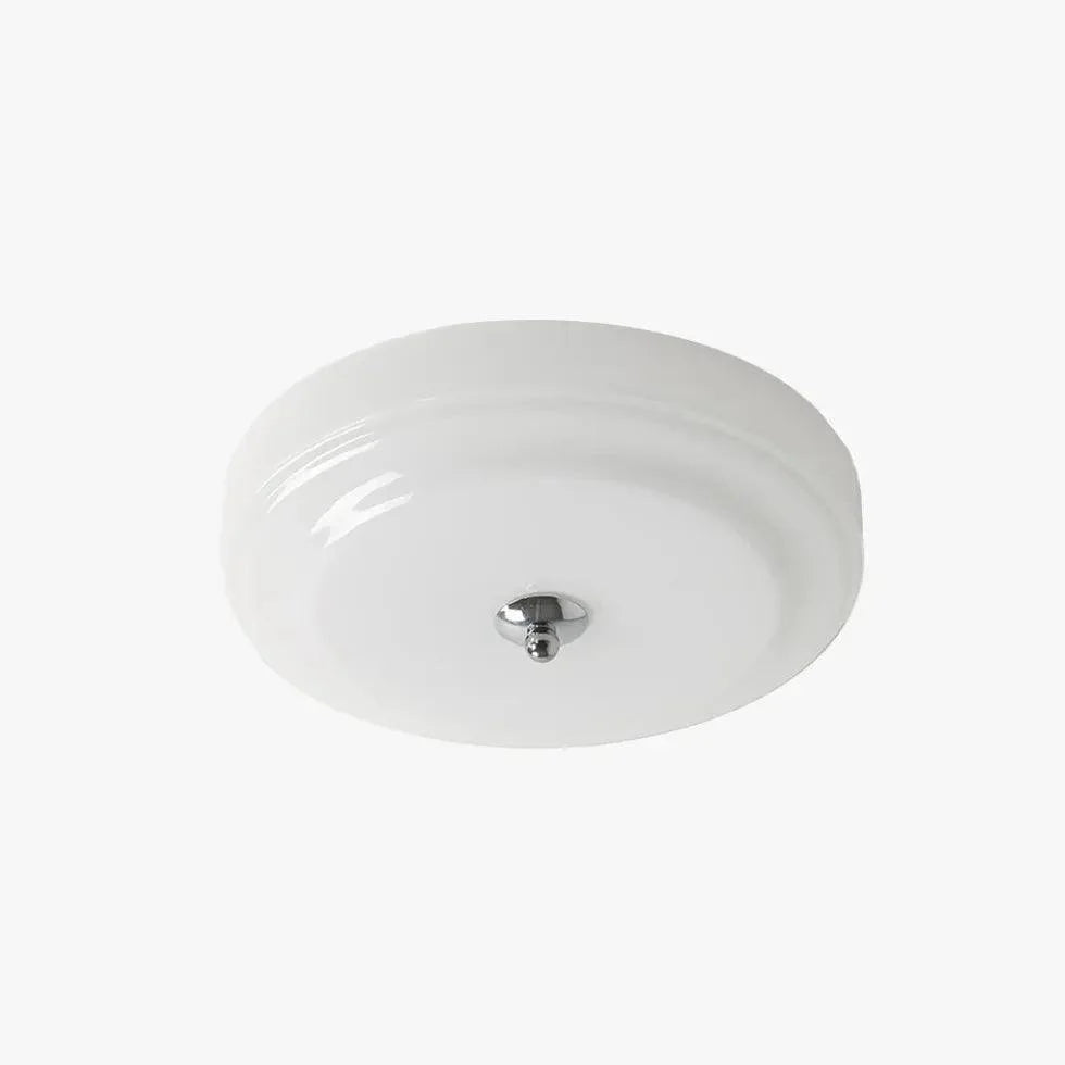 Round Glass for Bedroom White Ceiling Light Fixture - Rebooters