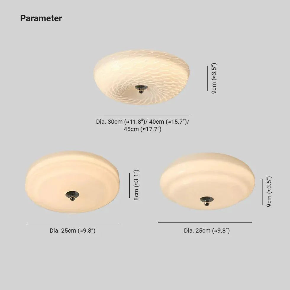 Round Glass for Bedroom White Ceiling Light Fixture - Rebooters