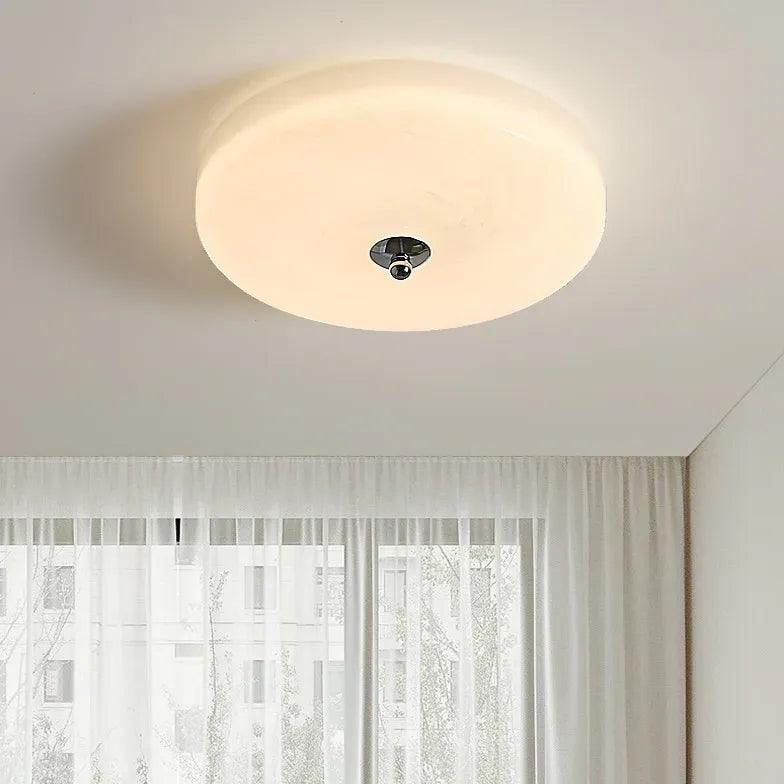 Round Glass for Bedroom White Ceiling Light Fixture - Rebooters