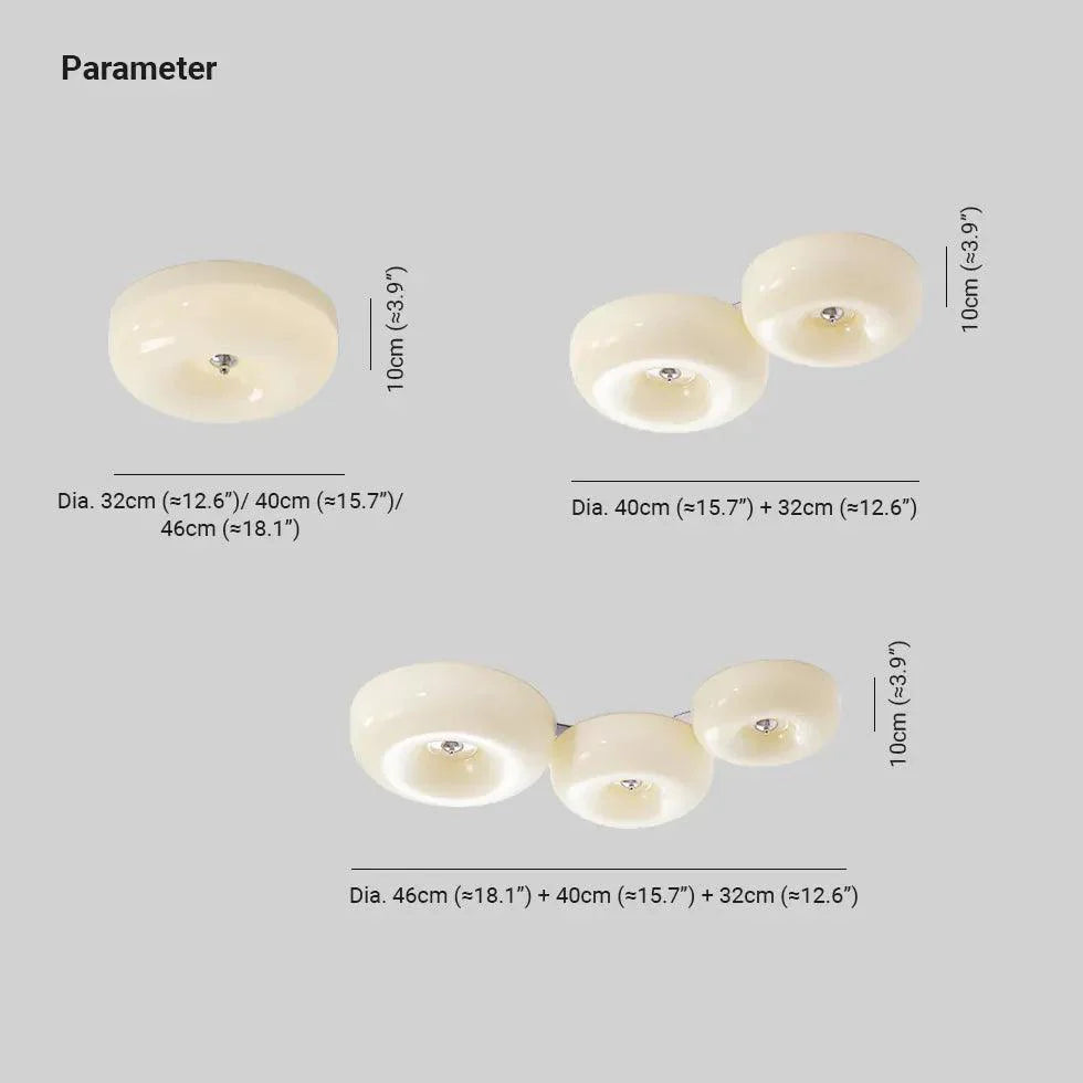 Light Yellow Circular Glass Flush Mount Ceiling Light Fixture - Rebooters