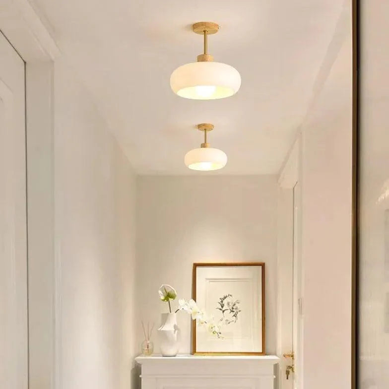 Milky White Glass Modern Hallway Ceiling Light Fixture - Rebooters