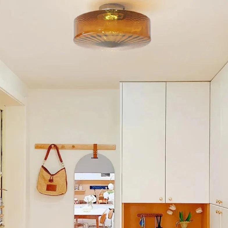 Orange Translucent Glass Vintage Ceiling Light Fixture - Rebooters