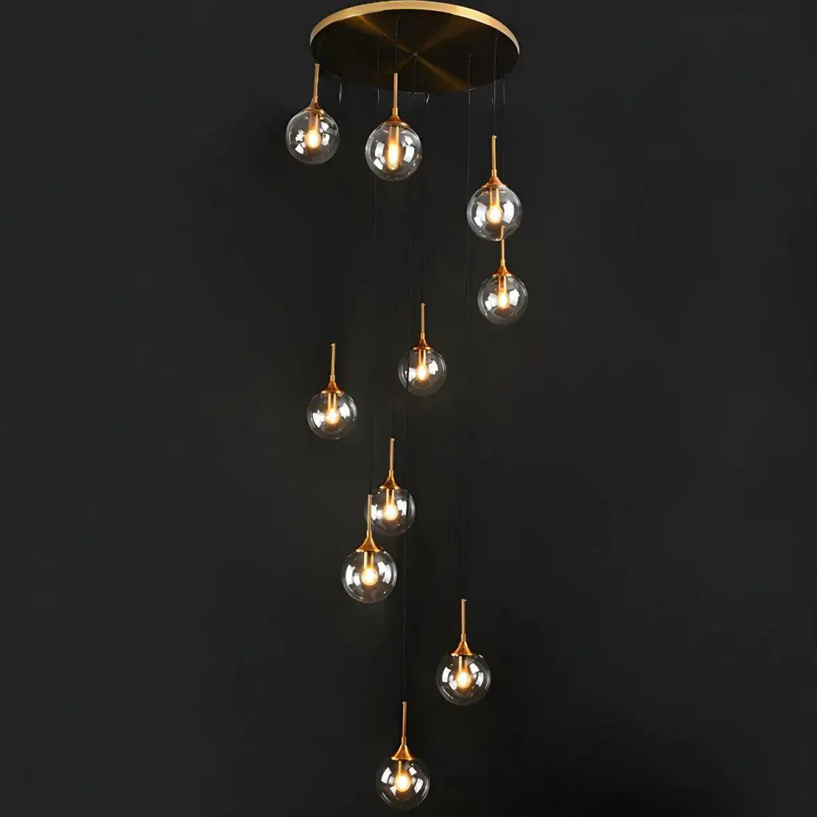 Multi-Sphere Metal Ring Modern Chandelier for Living Room | Rebooters - Rebooters