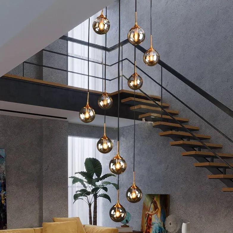 Multi-Sphere Metal Ring Modern Chandelier for Living Room | Rebooters - Rebooters