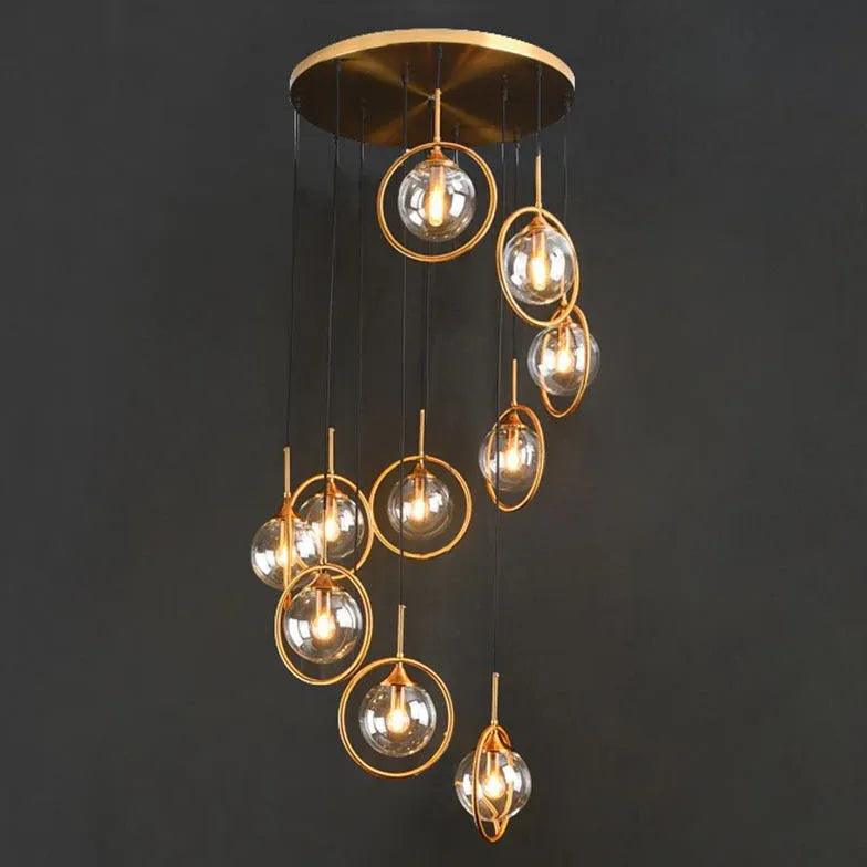 Multi-Sphere Metal Ring Modern Chandelier for Living Room | Rebooters - Rebooters