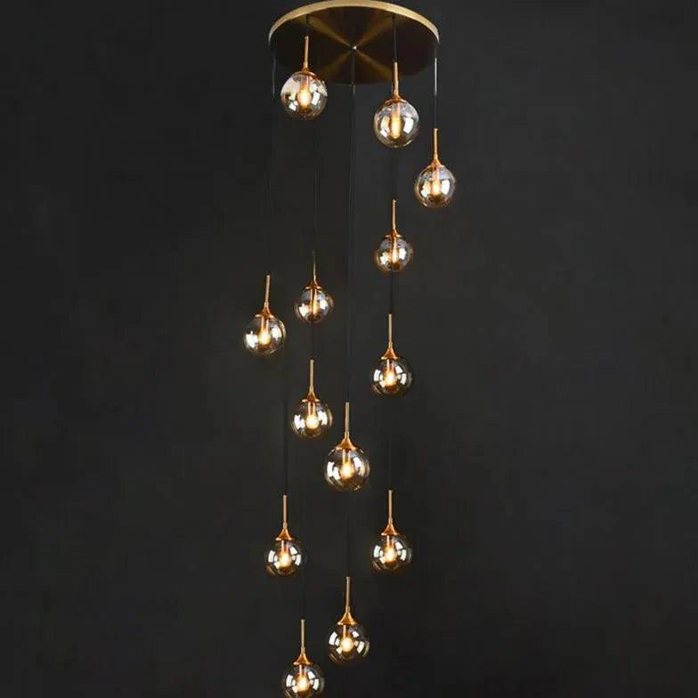 Multi-Sphere Metal Ring Modern Chandelier for Living Room | Rebooters - Rebooters