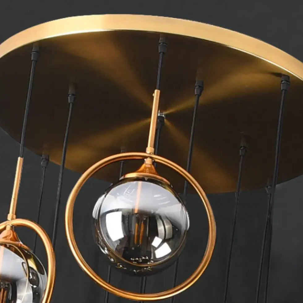 Multi-Sphere Metal Ring Modern Chandelier for Living Room | Rebooters - Rebooters