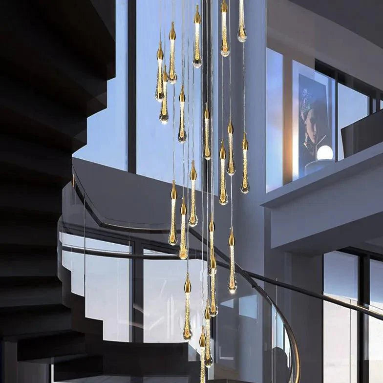 Dripping Gold Crystal Elegant Chandelier for Living Room | Rebooters - Rebooters