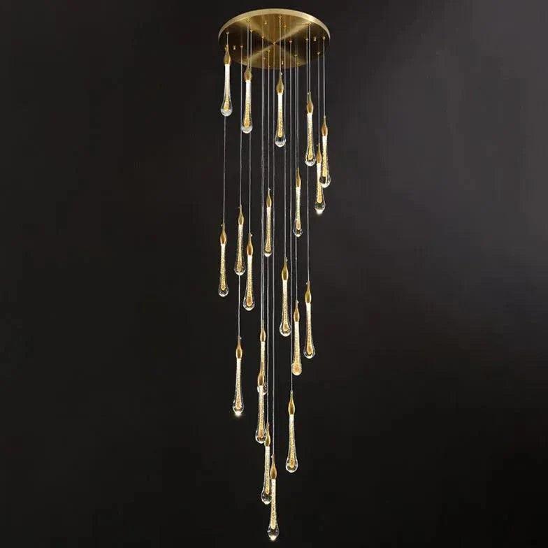 Dripping Gold Crystal Elegant Chandelier for Living Room | Rebooters - Rebooters