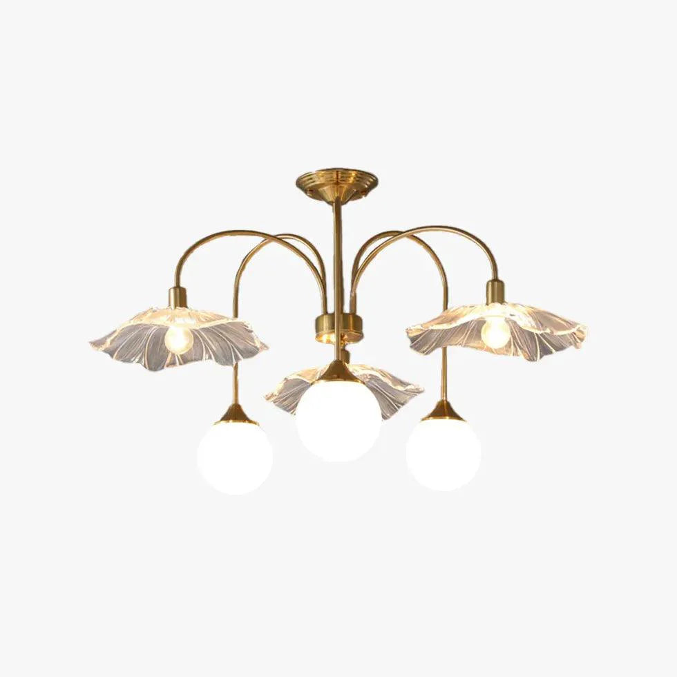 Petal Octopus Gold Modern Chandelier for Living Room | Rebooters - Rebooters