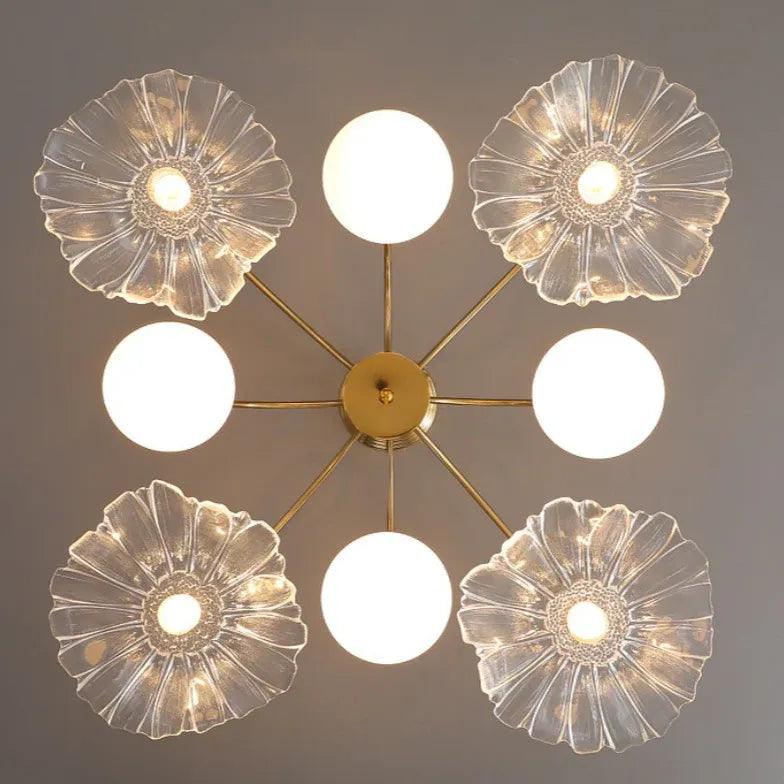 Petal Octopus Gold Modern Chandelier for Living Room | Rebooters - Rebooters