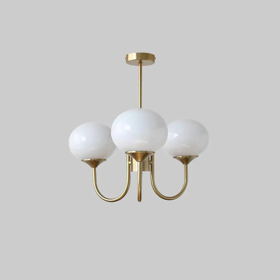 Pink Globe Glass Minimalist Chandelier for Modern Interiors | Rebooters - Rebooters