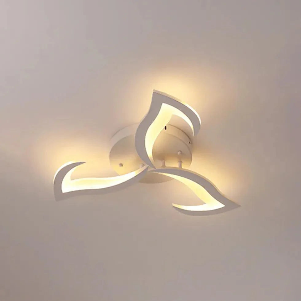 Petal-Shaped White Living Room Ceiling Light with Remote - Rebooters