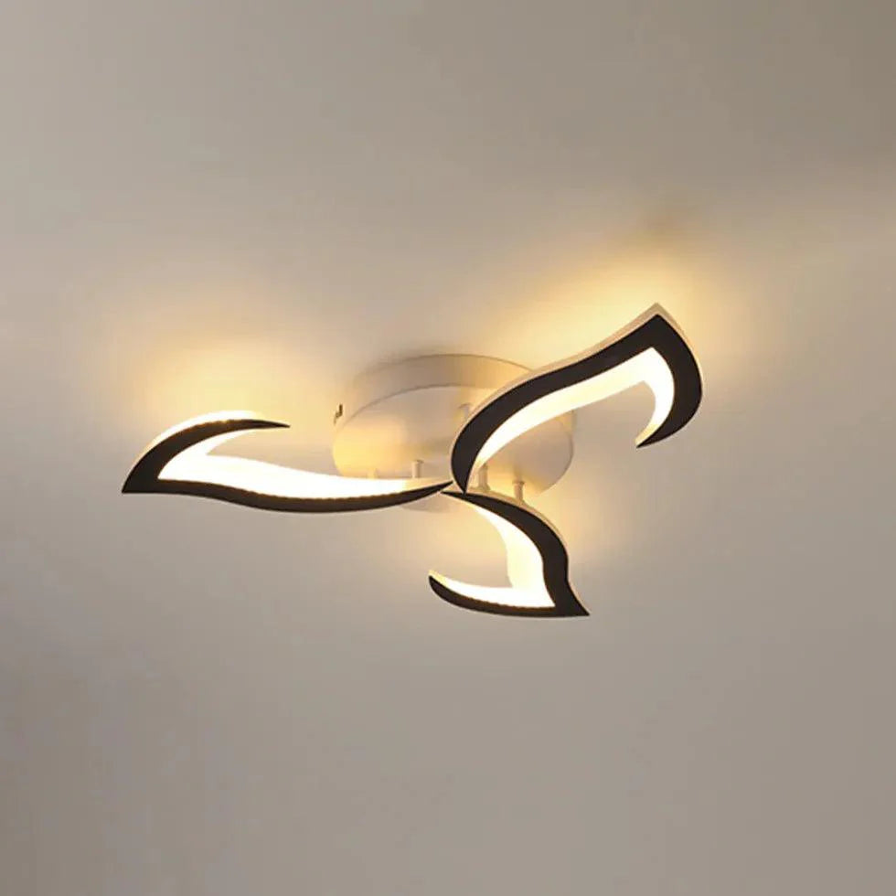 Petal-Shaped White Living Room Ceiling Light with Remote - Rebooters