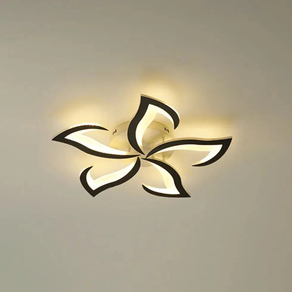 Petal-Shaped White Living Room Ceiling Light with Remote - Rebooters