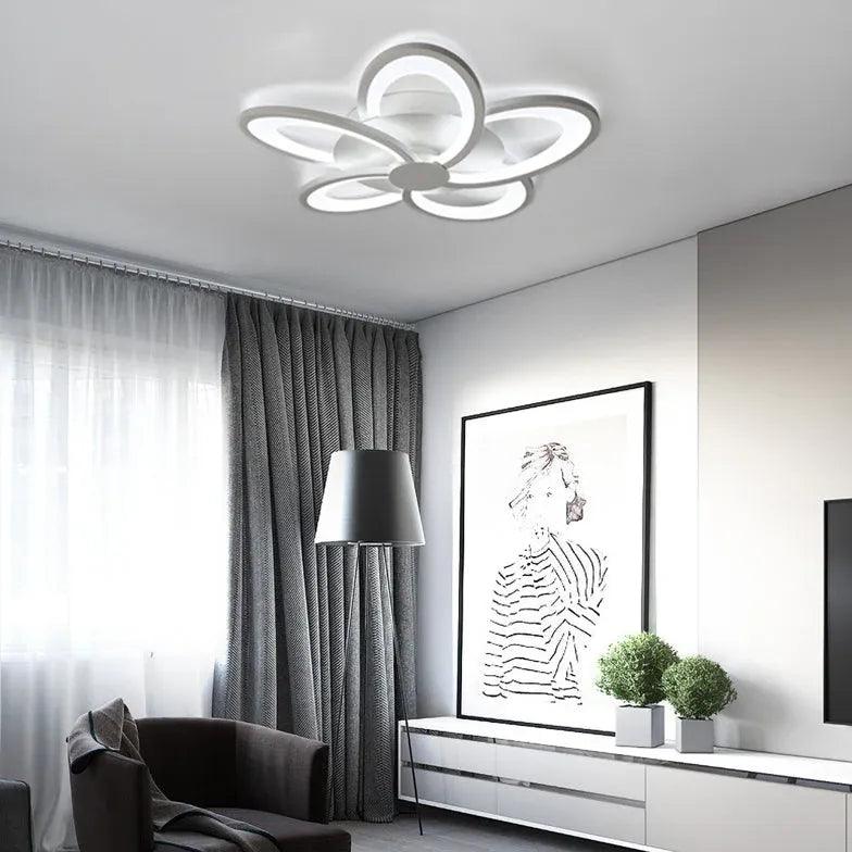 Flower-Shaped Modern White Bedroom Ceiling Light Fixture - Rebooters