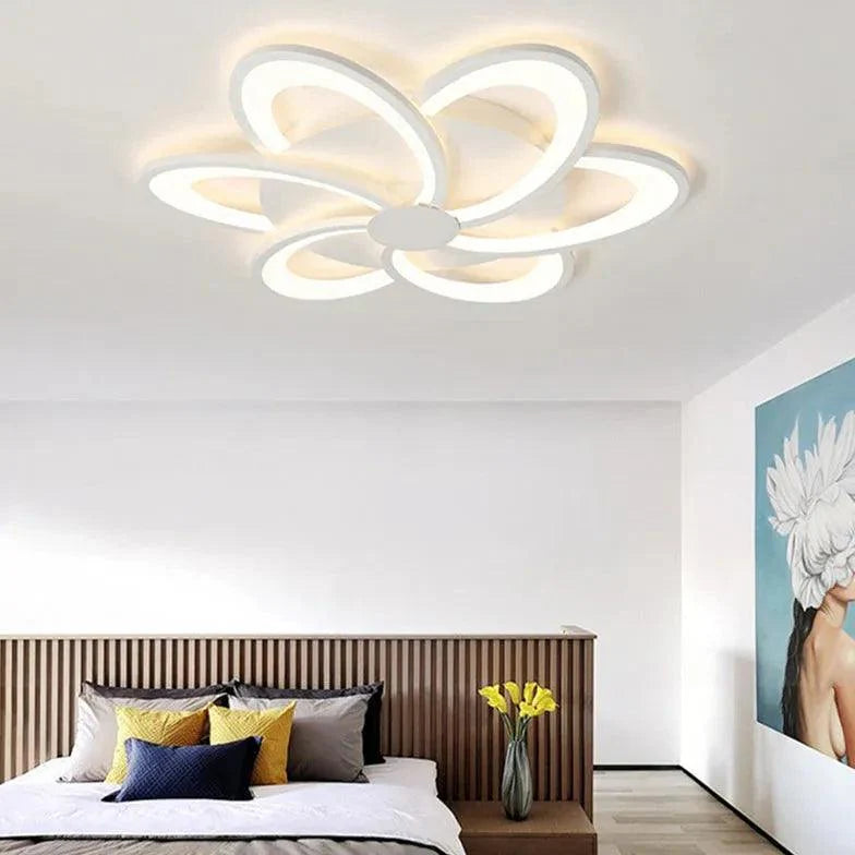 Flower-Shaped Modern White Bedroom Ceiling Light Fixture - Rebooters