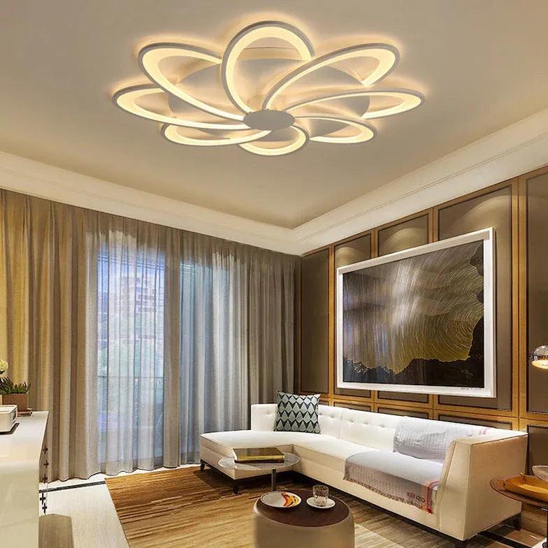 Flower-Shaped Modern White Bedroom Ceiling Light Fixture - Rebooters