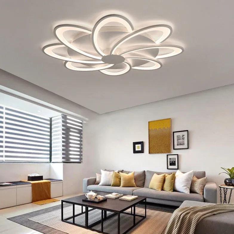 Flower-Shaped Modern White Bedroom Ceiling Light Fixture - Rebooters