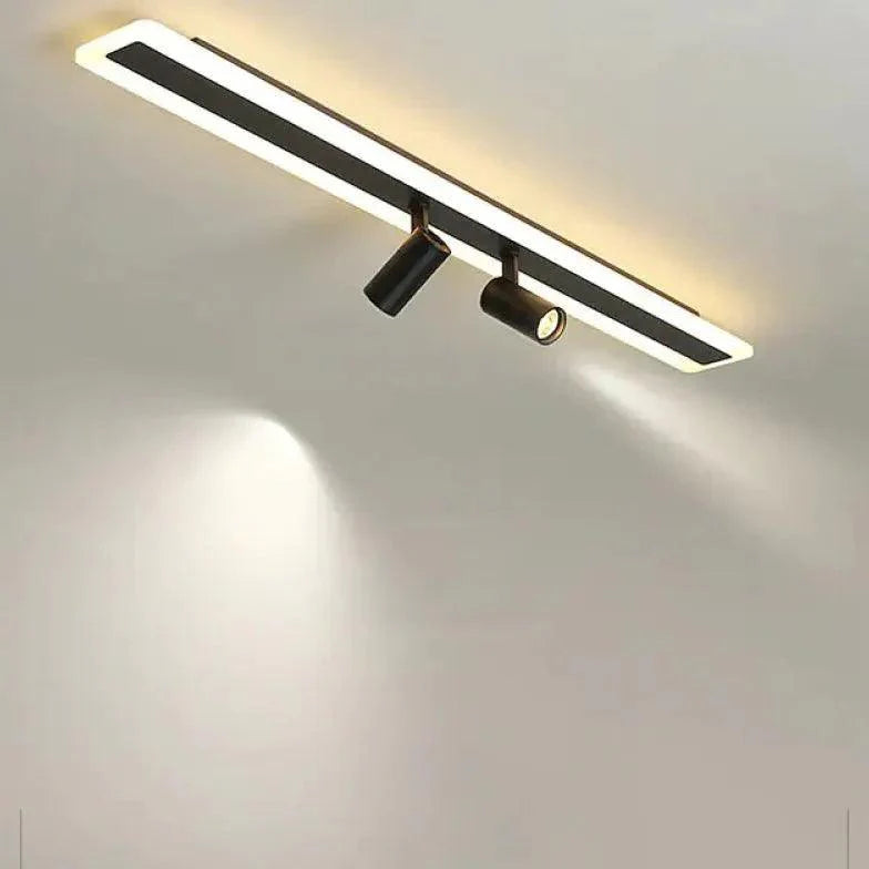 Rectangular Black LED Living Room Ceiling Light Fixture - Rebooters