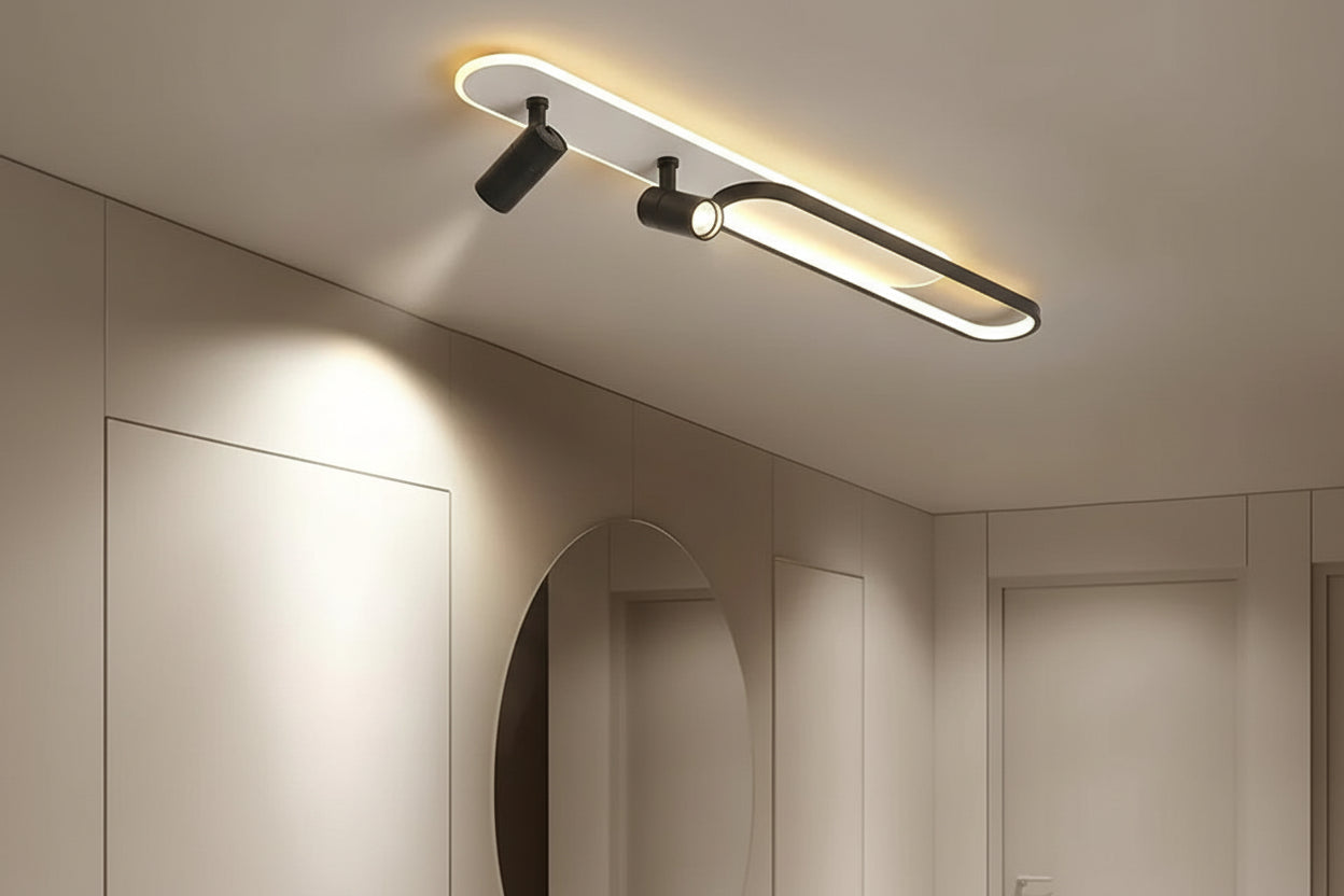Oval Black Frame LED Modern Ceiling Light for Indoor Use - Rebooters