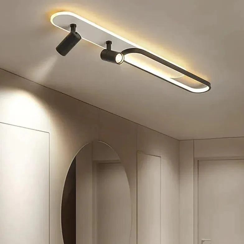 Oval Black Frame LED Modern Ceiling Light for Indoor Use - Rebooters