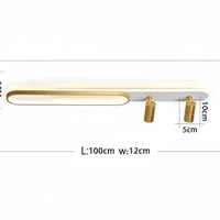 Ceiling light fixture with dimensions on a white background