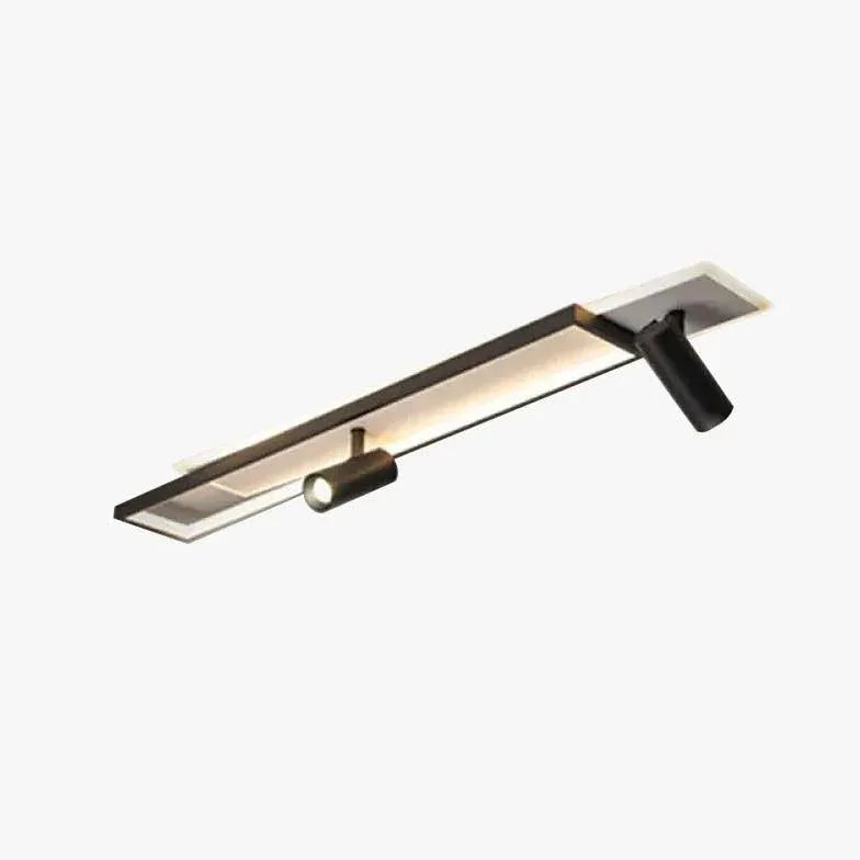 Black Rectangular Long LED Recessed Ceiling Light Fixture - Rebooters