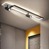 Black Rectangular Long LED Recessed Ceiling Light Fixture - Rebooters